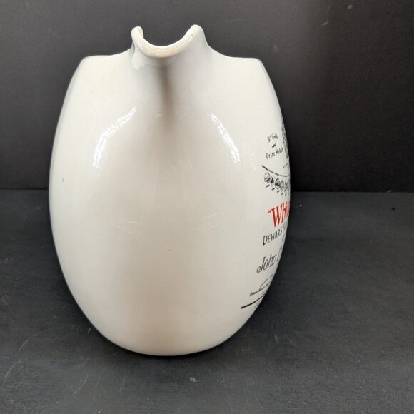 Vntg White Label Dewars Finest Scotch Whisky White Advertising Pub Jug Water Jug - Picture 4 of 6